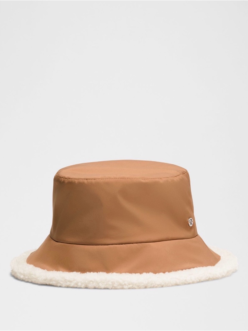 LULULEMON Boucle Fleece Reversible Bucket Hat NWT Chestnut Brown/Light Ivory S/M